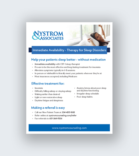 Show details for Downloadable WI Referral Insomnia Therapy Flyer