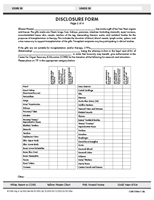 Picture of Disclosure Form - Four 4 part NCR forms Page 2