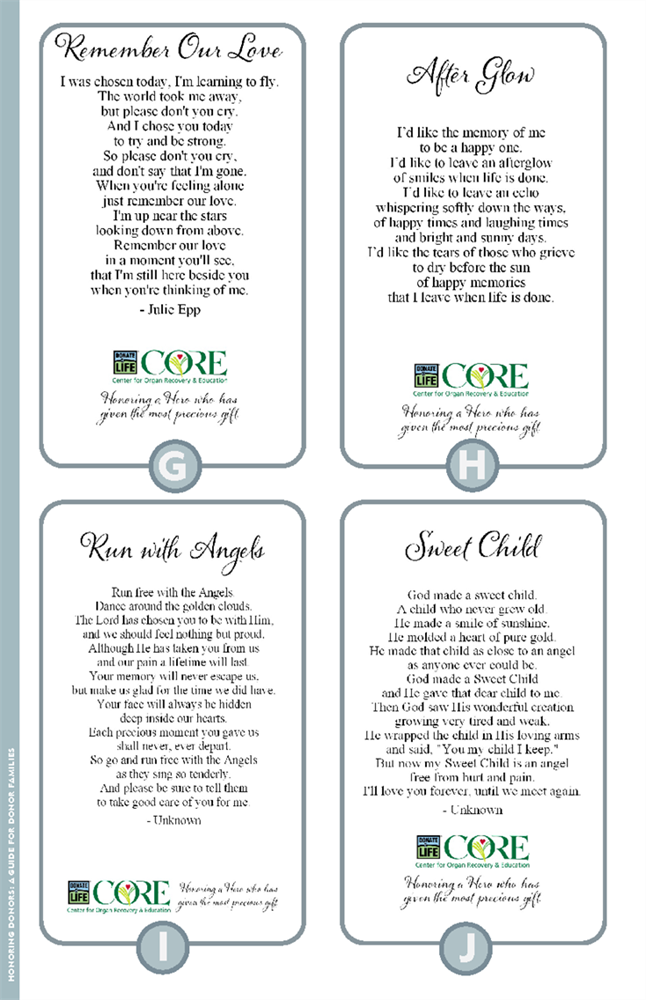 Show details for Honoring Donors a Guide for Donor Families
