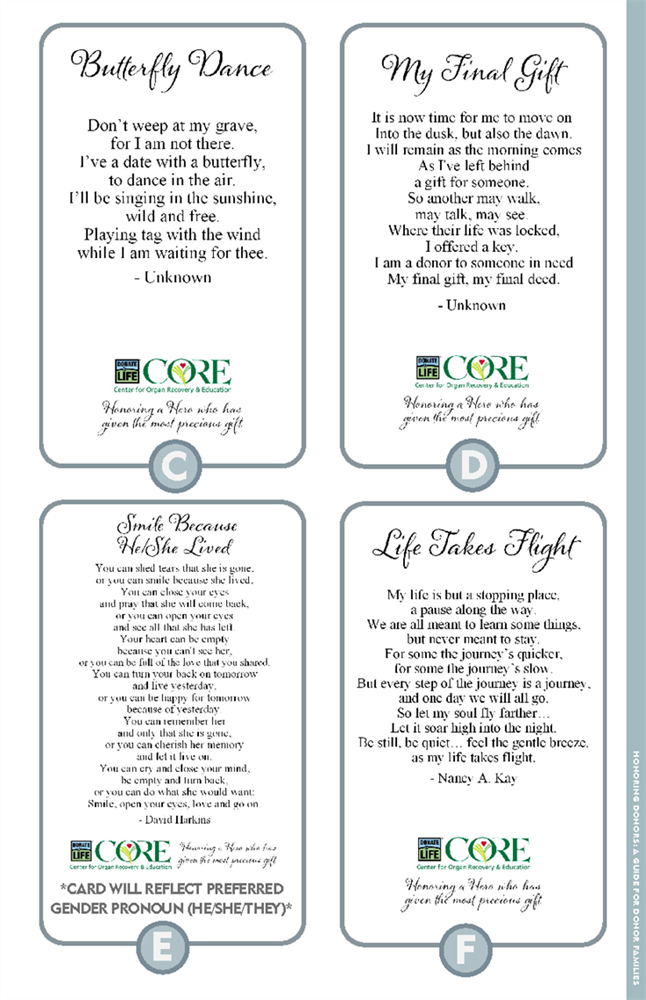 Show details for Honoring Donors a Guide for Donor Families