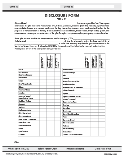 Show details for Disclosure Form - Four 4 part NCR forms Page 2