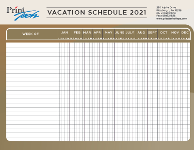 Picture of Print Tech Vacation Schedule 2021 Calendar