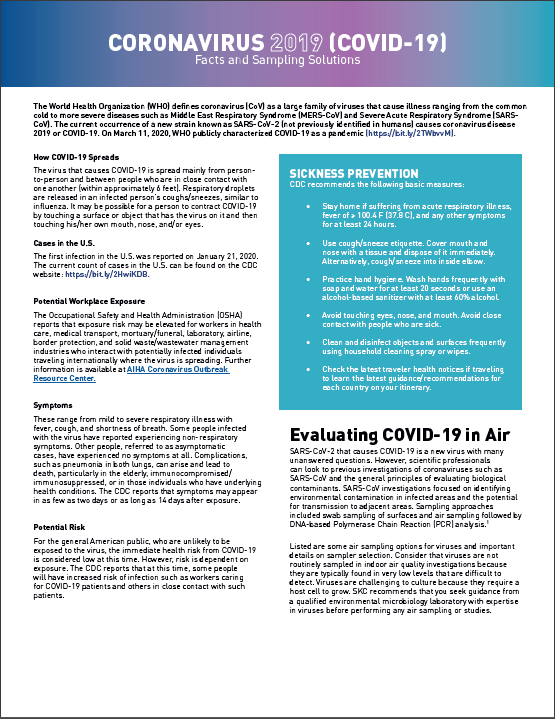 Picture of COVID-19 Facts and Sampling Solutions