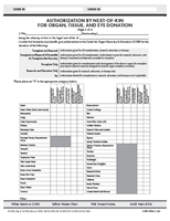 Picture of Authorization Form by Next of Kin- Four 4 part NCR forms Page 2