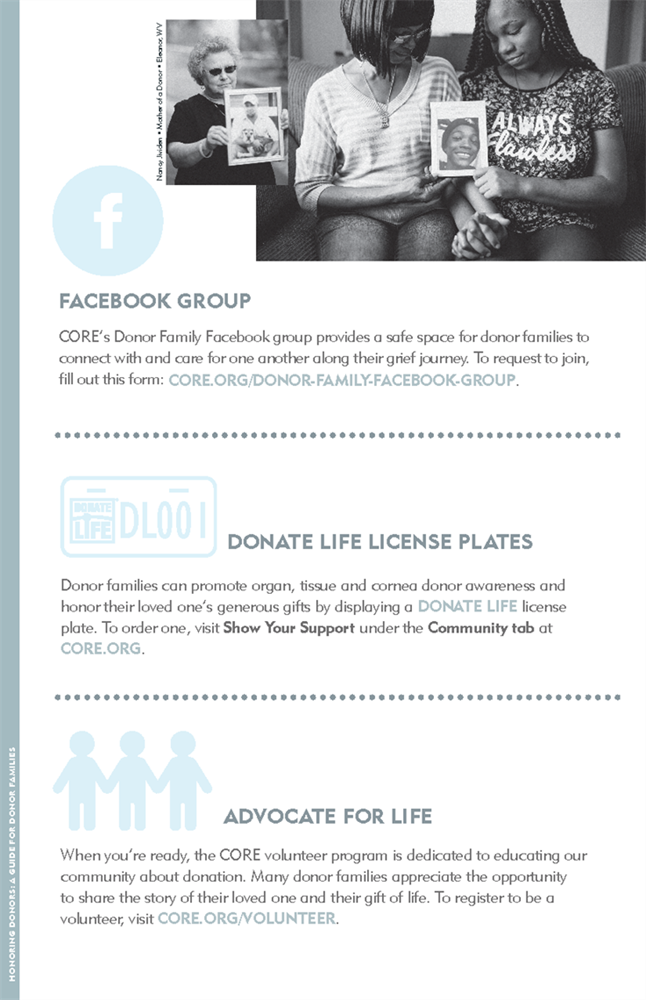 Show details for Honoring Donors a Guide for Donor Families